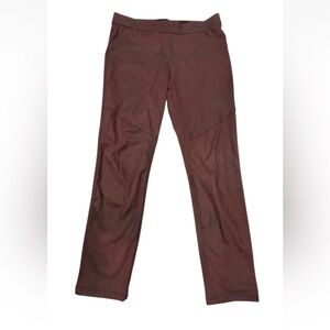 Free People Vegan Leather Pants 29 Brown Burgundy Boho Distressed
